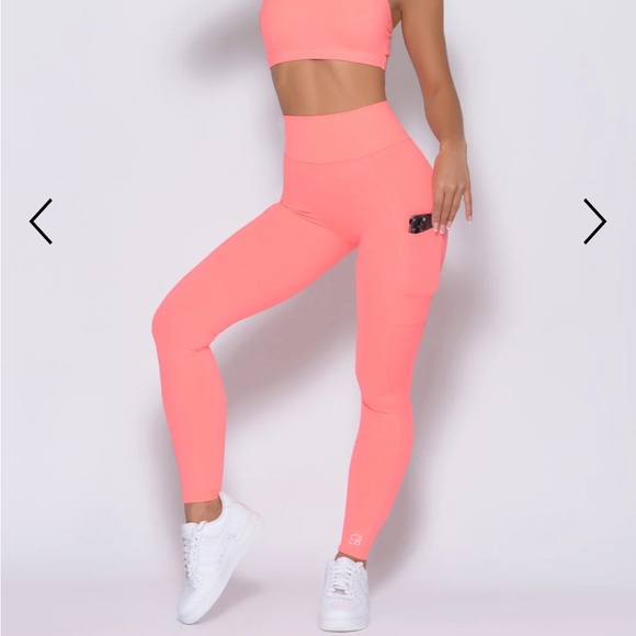 Bombshell Sportswear Curves Leggings, Wild Peach - Picture 7 of 9